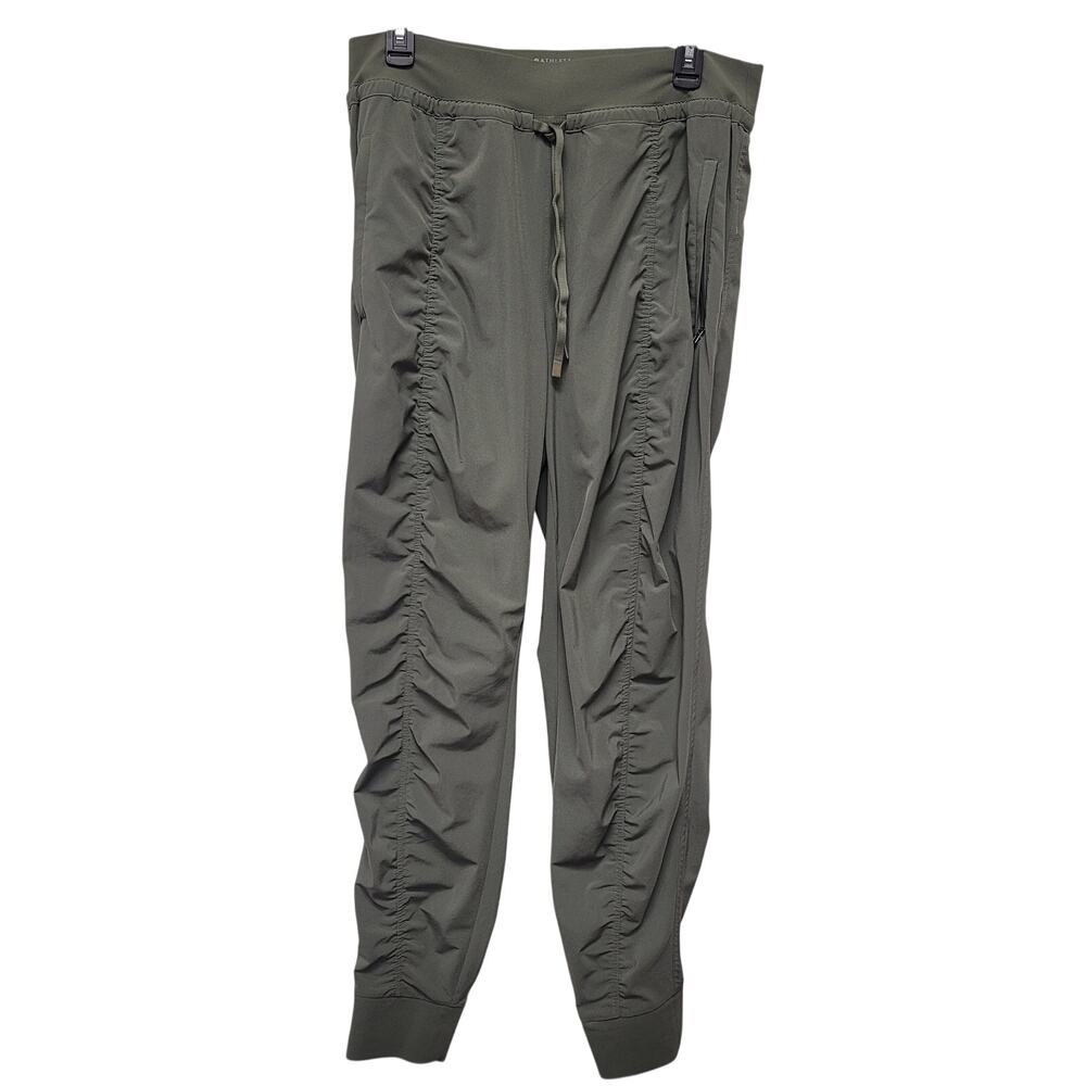 Athleta Attitude Pant Olive Jogger 14 T Ruched Utility Travel Athleisure Outdoor